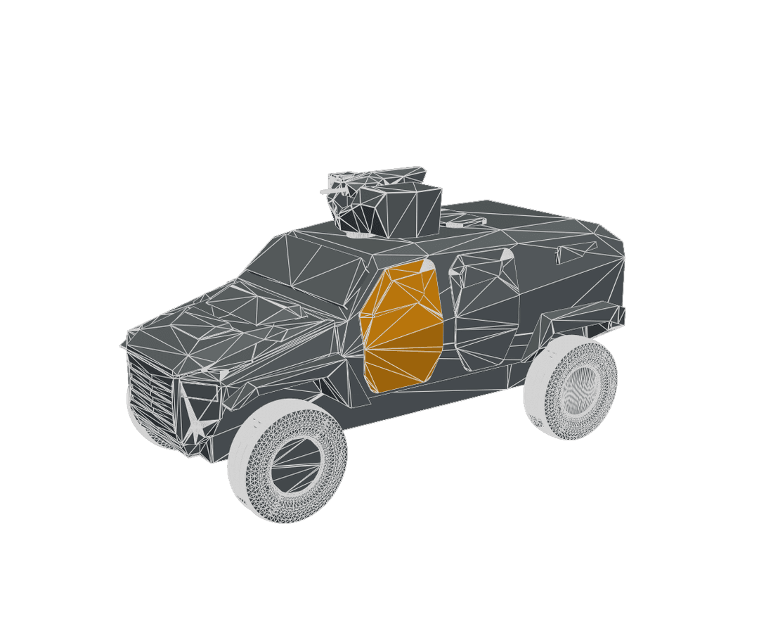 3D Render of an armored vehicle with Armor Integrity